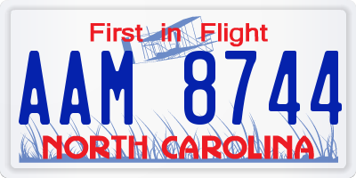 NC license plate AAM8744
