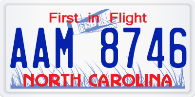 NC license plate AAM8746
