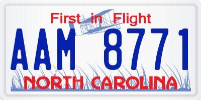 NC license plate AAM8771