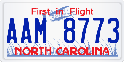NC license plate AAM8773