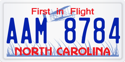 NC license plate AAM8784