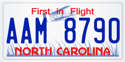 NC license plate AAM8790