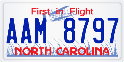 NC license plate AAM8797