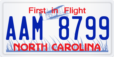 NC license plate AAM8799