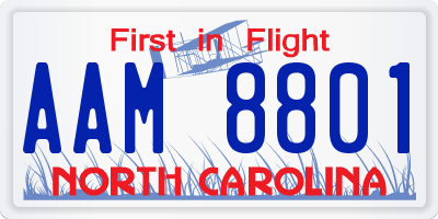 NC license plate AAM8801