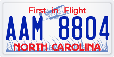 NC license plate AAM8804