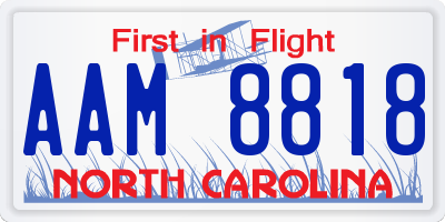 NC license plate AAM8818