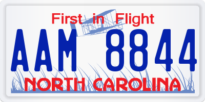 NC license plate AAM8844