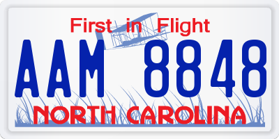 NC license plate AAM8848
