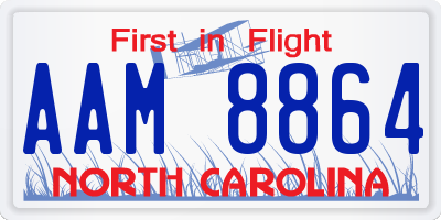 NC license plate AAM8864