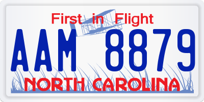 NC license plate AAM8879