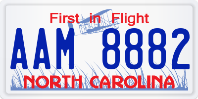 NC license plate AAM8882