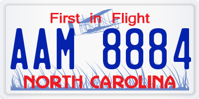 NC license plate AAM8884