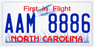 NC license plate AAM8886