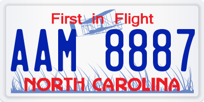 NC license plate AAM8887
