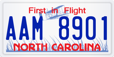 NC license plate AAM8901