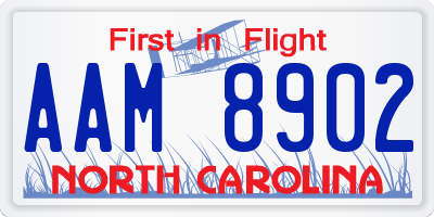 NC license plate AAM8902