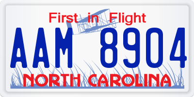 NC license plate AAM8904