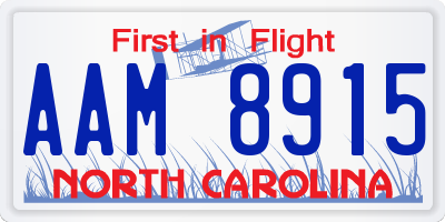 NC license plate AAM8915