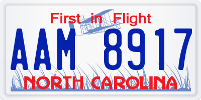 NC license plate AAM8917