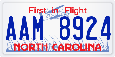 NC license plate AAM8924