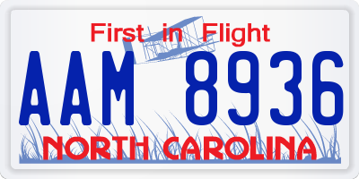 NC license plate AAM8936