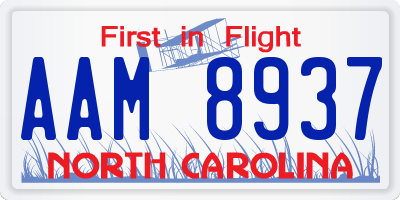 NC license plate AAM8937