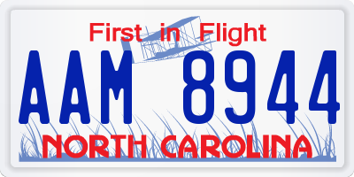 NC license plate AAM8944