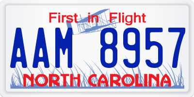 NC license plate AAM8957