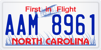 NC license plate AAM8961