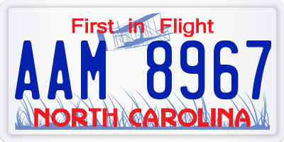 NC license plate AAM8967