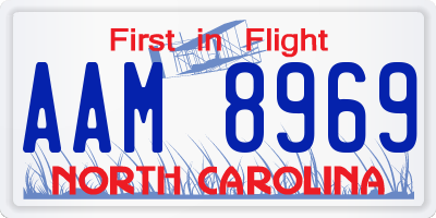 NC license plate AAM8969