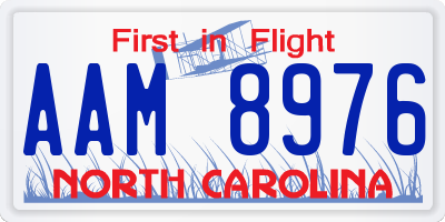 NC license plate AAM8976
