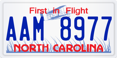 NC license plate AAM8977