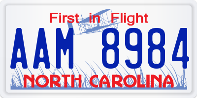 NC license plate AAM8984