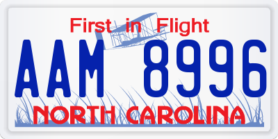 NC license plate AAM8996