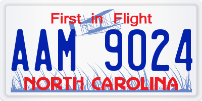 NC license plate AAM9024