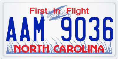 NC license plate AAM9036