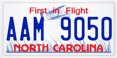 NC license plate AAM9050