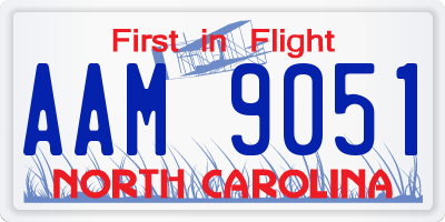 NC license plate AAM9051