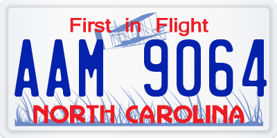 NC license plate AAM9064