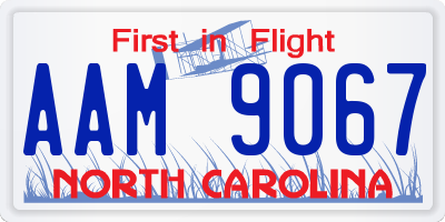 NC license plate AAM9067