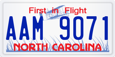 NC license plate AAM9071