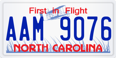 NC license plate AAM9076