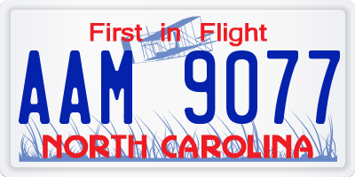 NC license plate AAM9077