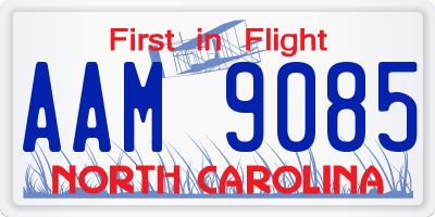 NC license plate AAM9085