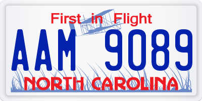 NC license plate AAM9089