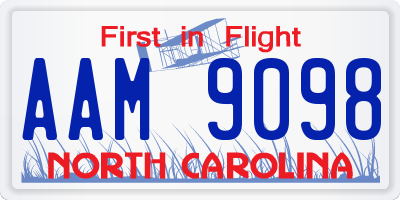 NC license plate AAM9098