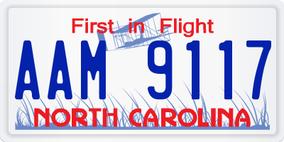 NC license plate AAM9117