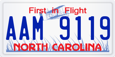 NC license plate AAM9119